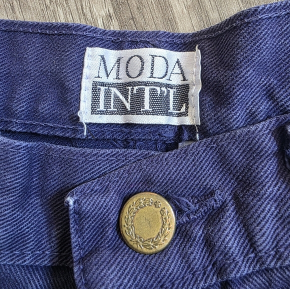 VINTAGE 90s MODA INTL momcore Jeans Purple Blue Relaxed Fit Y2K Classy Preppy - Picture 3 of 13